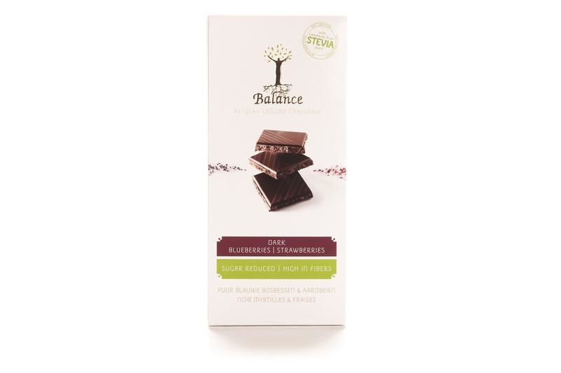 Balance Balance Choco stevia tablet puur bosbes (85 gr)