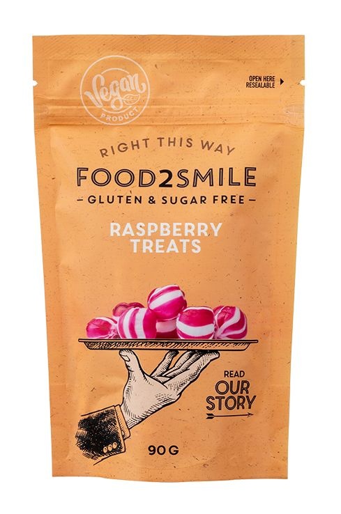 Food2Smile Food2Smile Raspberry treats suikervrij glutenvrij lactosevrij (90 gr)