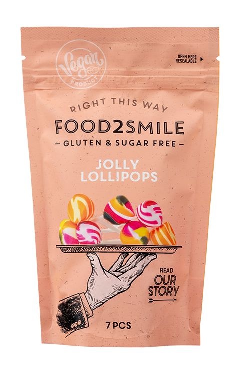 Food2Smile Food2Smile Jolly lollipops suikervrij glutenvrij lactosevrij (7 st)