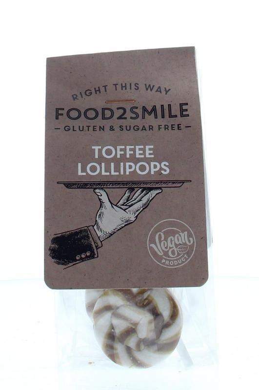 Food2Smile Food2Smile Toffee lollipops suikervrij glutenvrij lactosevrij (5 st)