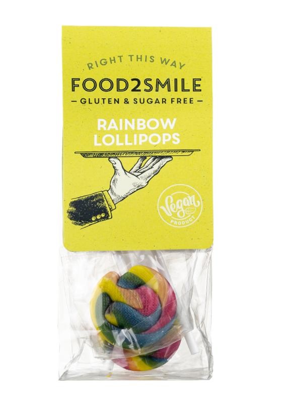 Food2Smile Food2Smile Rainbow lollipops suiker- lactose- glutenvrij (5 st)