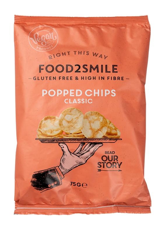 Food2Smile Food2Smile Popped chips classic glutenvrij lactosevrij (75 gr)