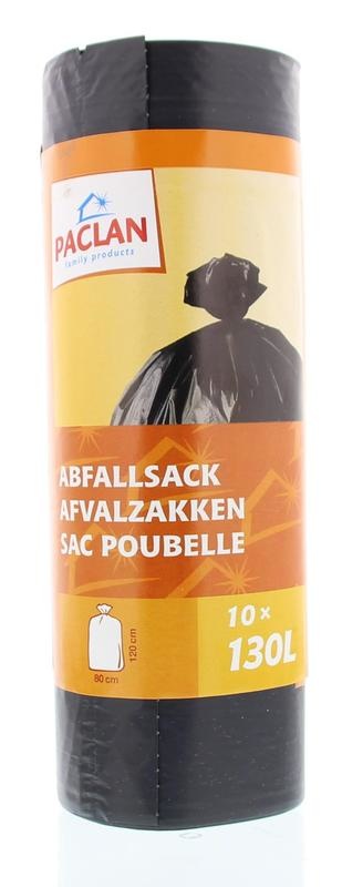 Paclan Paclan Huisvuil/afvalzak donker grijs 130 ltr (10 st)