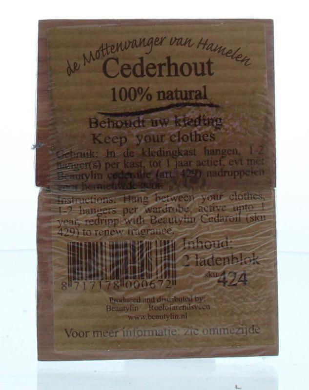 Beautylin Beautylin Cederhout ladenblok 100% natuurlijk (2 st)