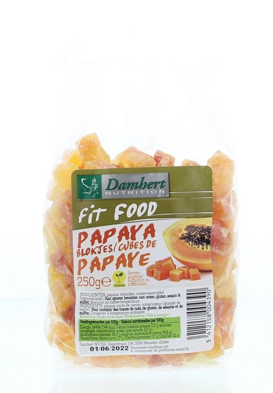 Damhert Damhert Fit food papayablokjes (250 gr)