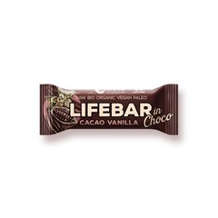 Lifefood Lifebar inchoco raw chocolade vanille bio (40 gr)