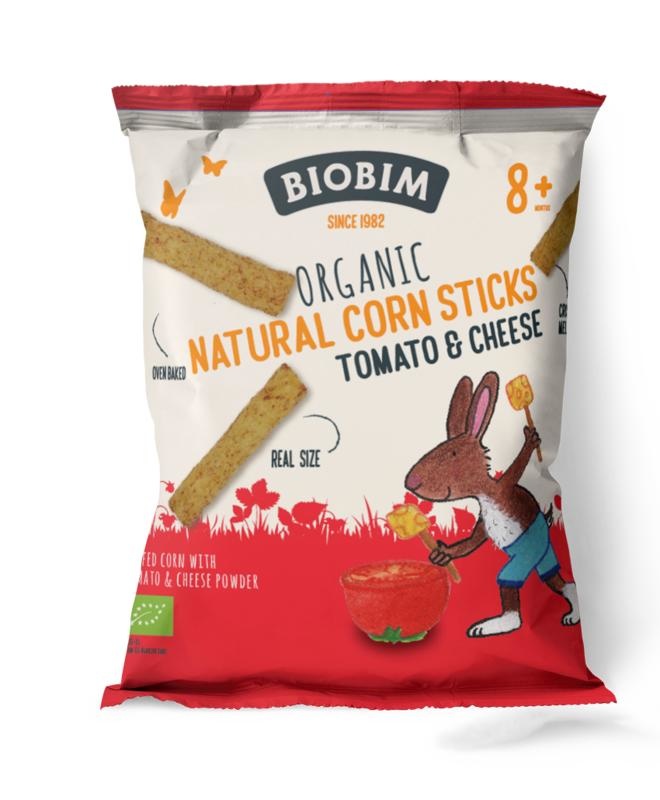Biobim Cornsticks tomaat/kaas bio (25 gr)