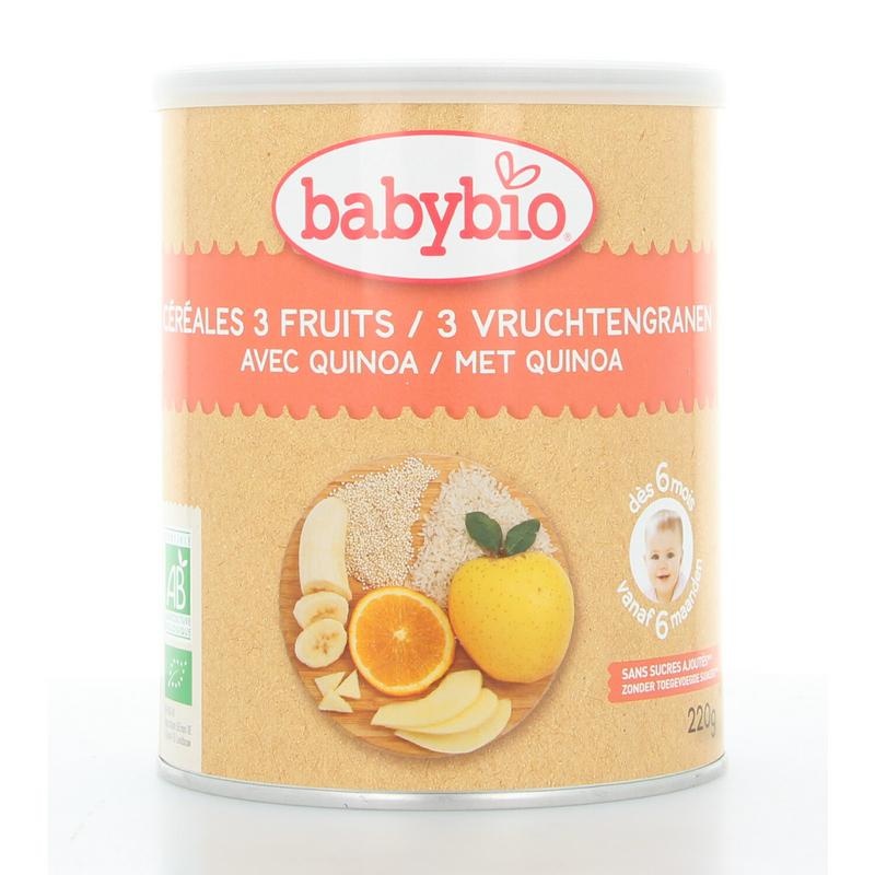 Babybio Babybio Babygranen 3 vruchten 6 maand (220 gr)