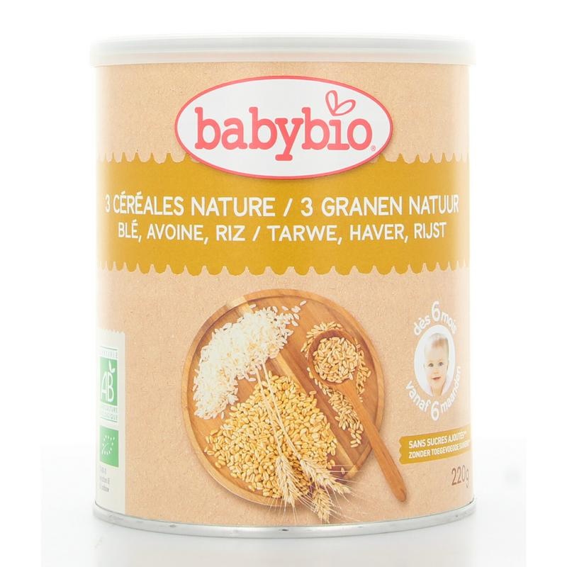 Babybio Babybio babygranen 3 granen 6 maand (220 gr)