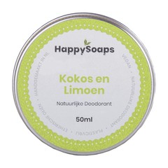 Happysoaps Deodorant kokos en limoen (50 gr)