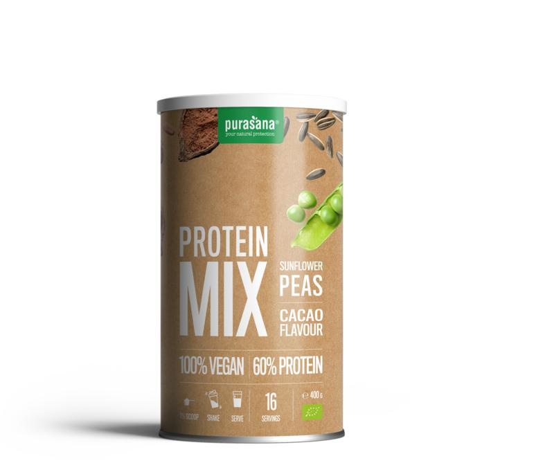 Purasana Purasana Protein mix pea sunflower cacao vegan bio (400 gr)