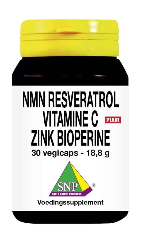 SNP NMN Resveratrol gebufferde vit C zink bioperine (30 vega caps)