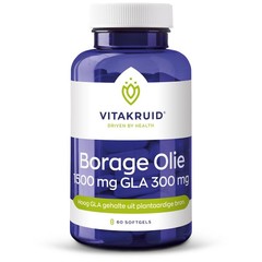 Vitakruid Borage Olie 1500 mg GLA 300 mg (60 Softgels)