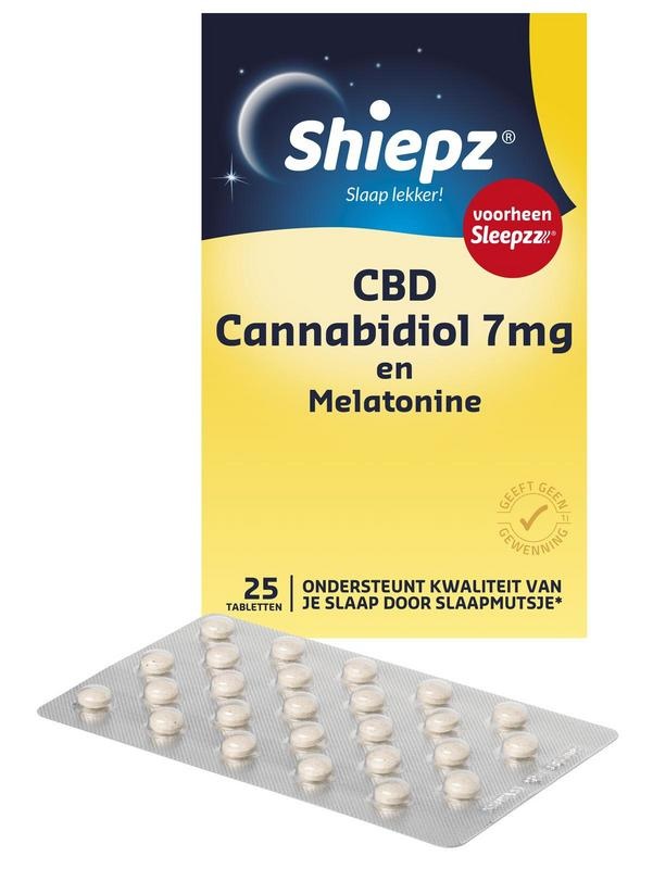 Shiepz CBD cannabidiol 7 mg en melatonine (25 Stuks)