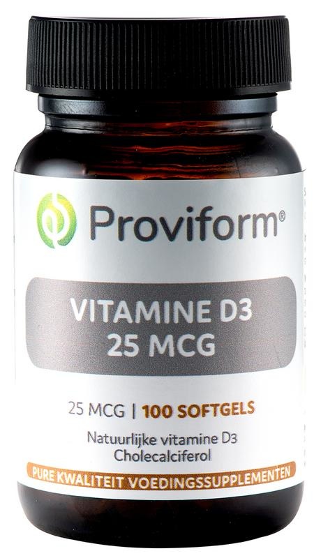 Proviform Proviform Vitamine D3 25mcg (100 Softgels)