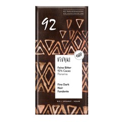 Vivani Chocolade puur delicaat 92% Panama bio (80 gr)