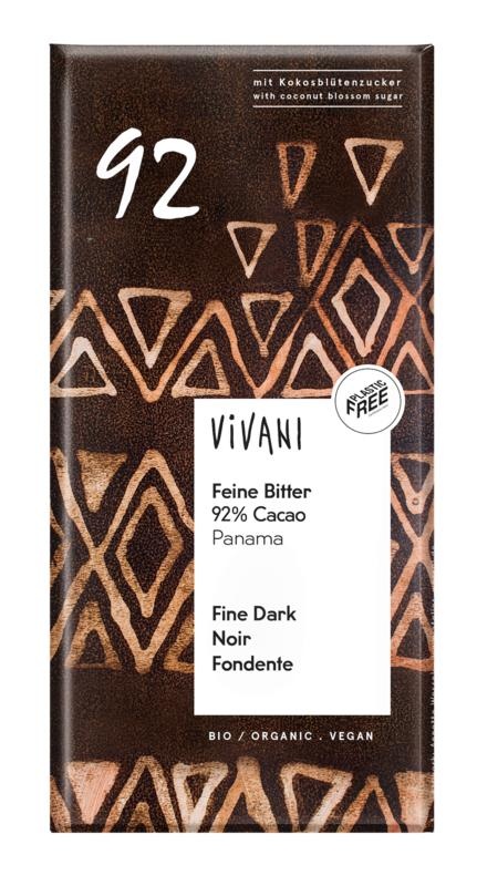 Vivani Vivani Chocolade puur delicaat 92% Panama bio (80 gr)