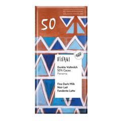 Vivani Chocolade melk donker 50% Panama bio (80 gr)