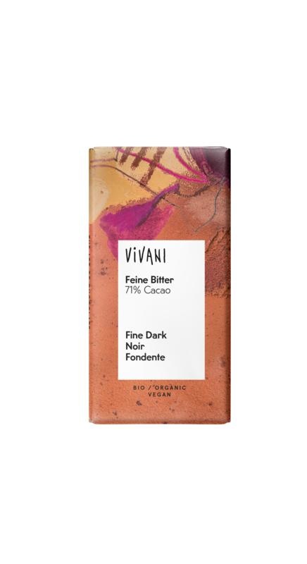 Vivani Vivani Chocolade minibars puur 71% bio (12 gr)