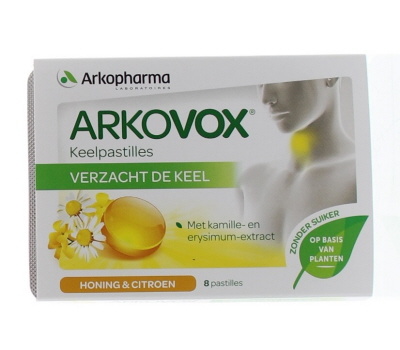 Arkovox Arkovox Honing citroen keelpastilles (8 Pastilles)