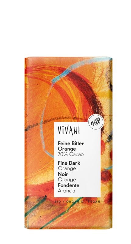 Vivani Vivani Chocolade puur met sinaasappel bio (100 gr)