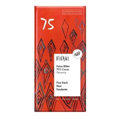 Vivani Chocolade puur delicaat 75% Panama bio (80 gr)