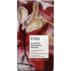Vivani Chocolade puur met gekarameliseerde amandelen (80 gr)
