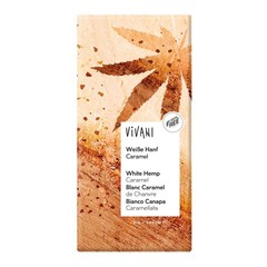 Vivani Chocolade wit hennep karamel bio (80 gr)