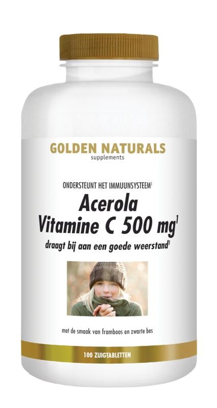 Golden Naturals Acerola Vitamine C 500 mg Golden Naturals Acerola Vitamine C 500 mg