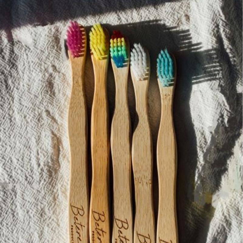 Betereproducten Betereproducten Bamboe tandenborstel voor kinderen regenboog (1 st)
