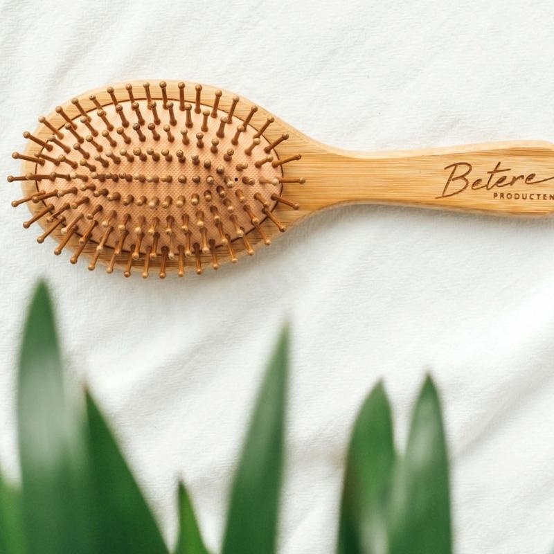 Betereproducten Betereproducten Haarborstel van bamboe en natuurlijk rubber (1 st)