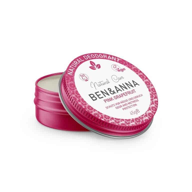 Ben & Anna Ben & Anna Natural deodorant creme pink grapefruit blikje (45 gr)