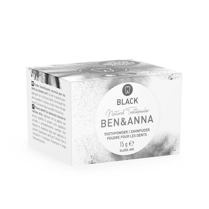 Ben & Anna Ben & Anna Tandpoeder zwart active charcoal (20 gr)