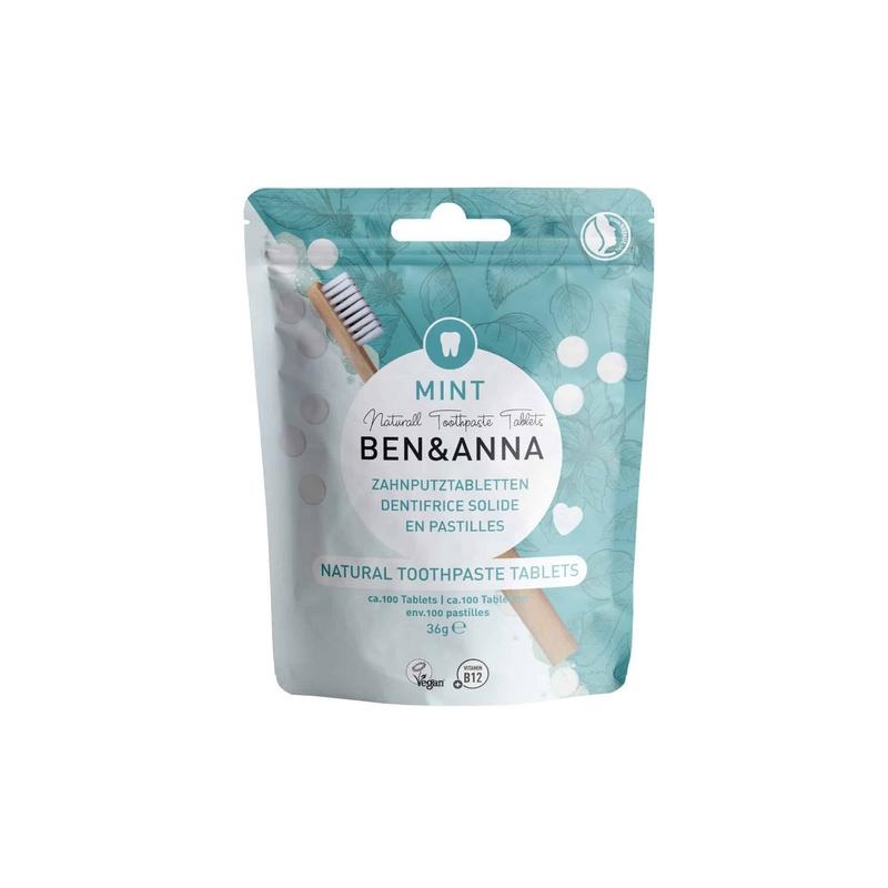 Ben & Anna Toothpaste tabletten zonder fluor (100 Stuks) Ben & Anna Toothpaste tabletten zonder fluor (100 Stuks)