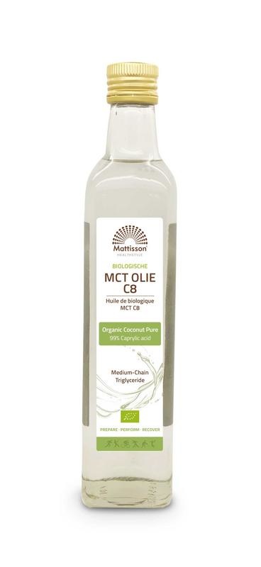 Mattisson Mattisson MCT olie C8 - coconut pure - 99% caprylic acid bio (500 ml)