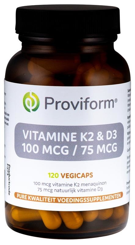 Proviform Proviform Vitamine K2 100mcg & D3 75mcg (120 vega caps)