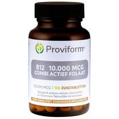 Vitamine B12 10.000mcg combi actief folaat (120 Zuigtabletten)