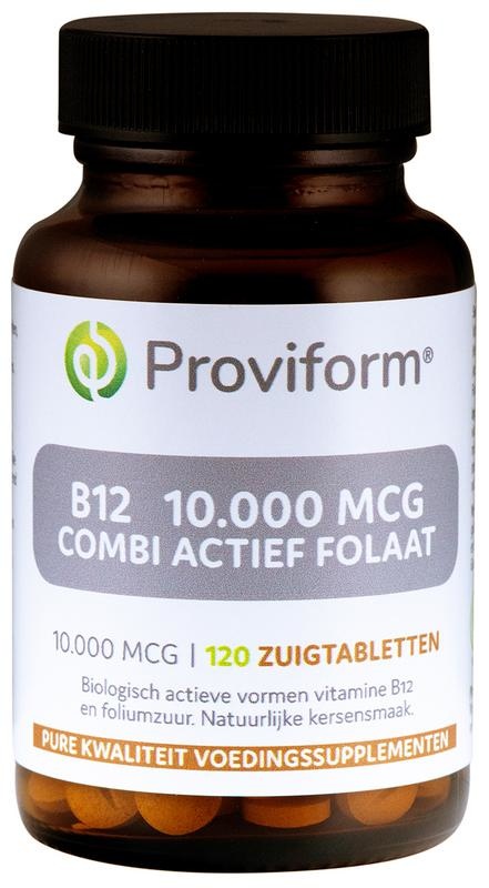 Proviform Proviform Vitamine B12 10.000mcg combi actief folaat (120 Zuigtab)