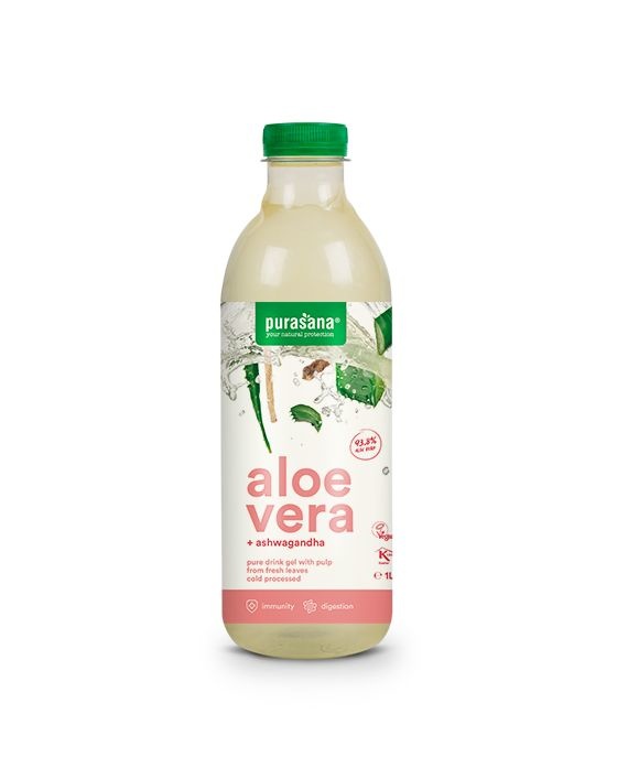 Purasana Aloe vera drink gel ashwagandha vegan bio (1000 ml) Purasana Aloe vera drink gel ashwagandha vegan bio (1000 ml)