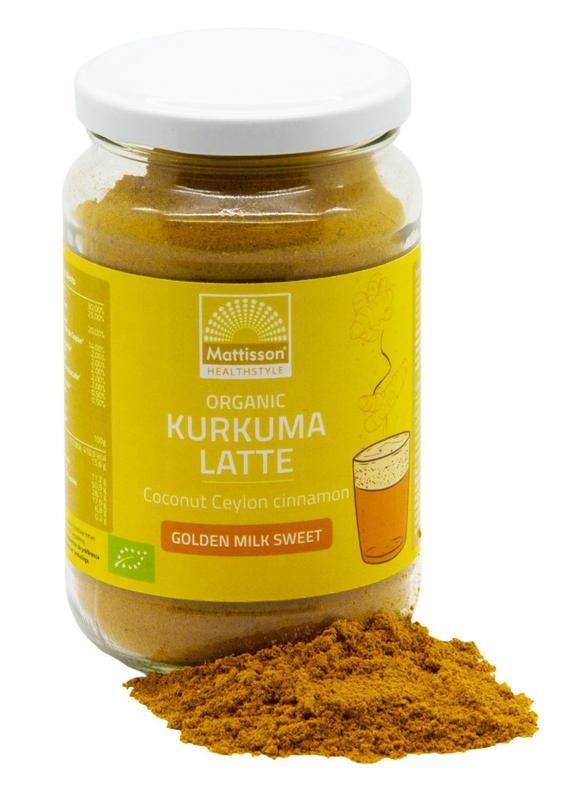 Mattisson Mattisson Latte kurkuma goldenmilk gezoet kaneel - kokos bio (175 gr)