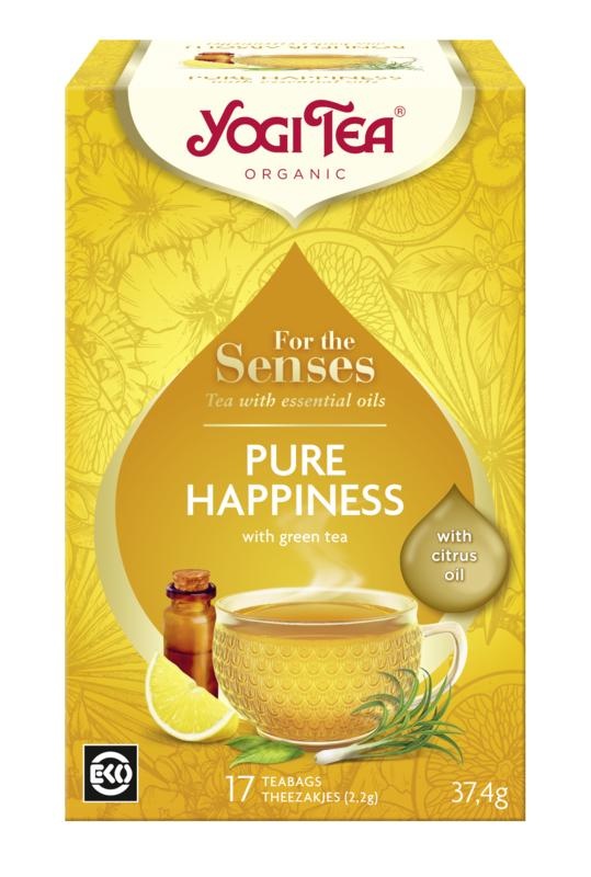 Yogi Tea For the Senses Pure Happiness Bio met etherische oliën - 1 pakje van 17 theezakjes