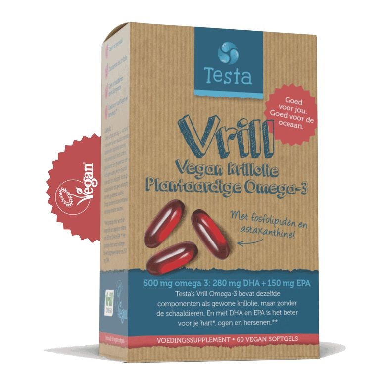 Testa Vrill omega-3 olie 60 caps, vegan krillolie, plantaardige omega-3