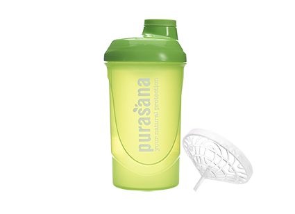 Purasana Purasana Plastic shaker wave 500ml groen/vert (1 st)