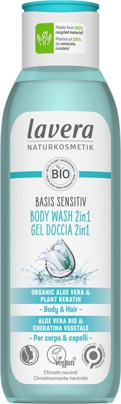 Lavera Lavera Basis Sensitiv douchegel/body wash 2-in-1 bio EN-I (250 ml)