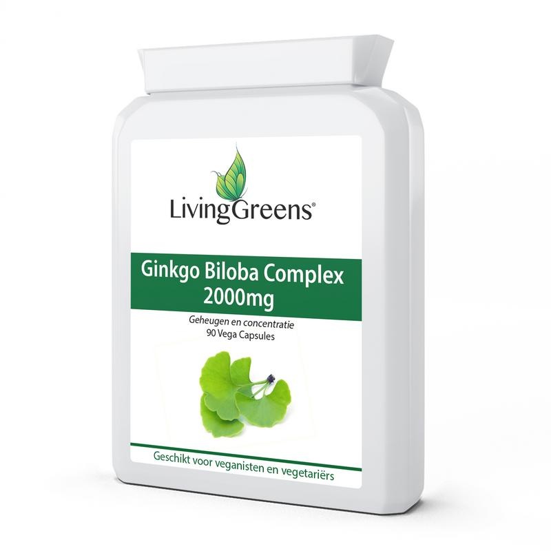 Livinggreens Ginkgo biloba complex 2000mg (90 Vegetarische capsules)