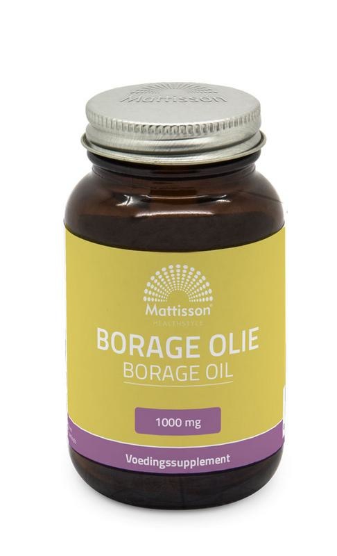 Mattisson Mattisson Borage olie met vitamine E & GLA 1000mg (60 caps)