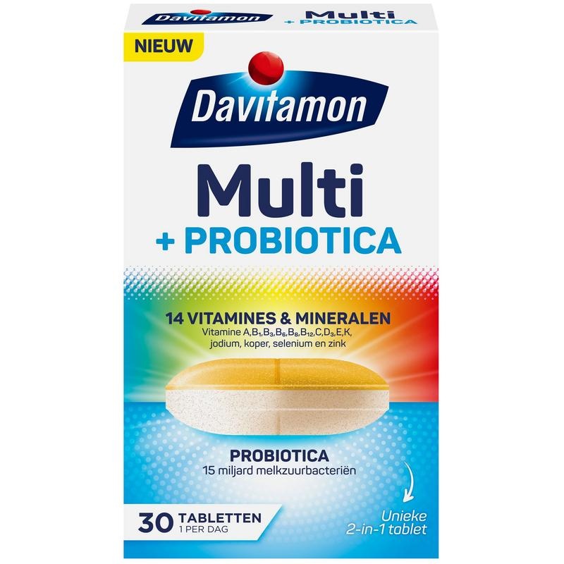Davitamon Multi + Probiotica - Complete multivitamine met Probiotica - 30 tabletten