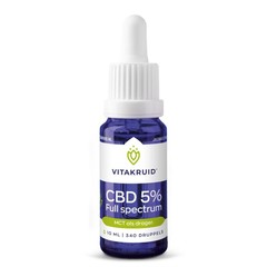 Vitakruid CBD Olie 5% full spectrum met MCT als drager (10 ml)
