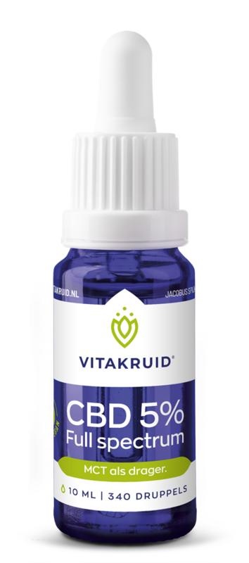 Vitakruid Vitakruid CBD Olie 5% full spectrum met MCT als drager (10 ml)