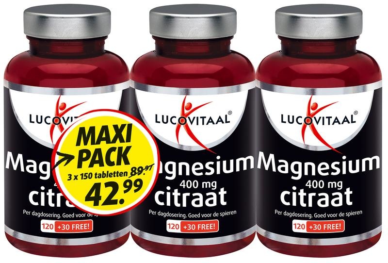 Lucovitaal Magnesium citraat 3-pack (450 st)